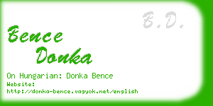 bence donka business card